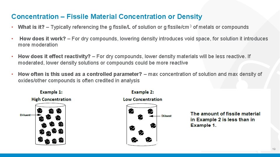 Concentration – Fissile Material Concentration or Density • What is it? – Typically referencing