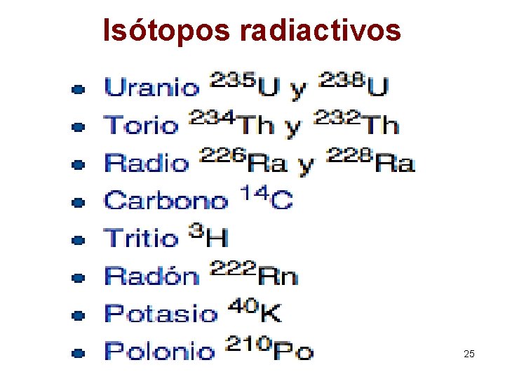 Isótopos radiactivos Química EG 25 