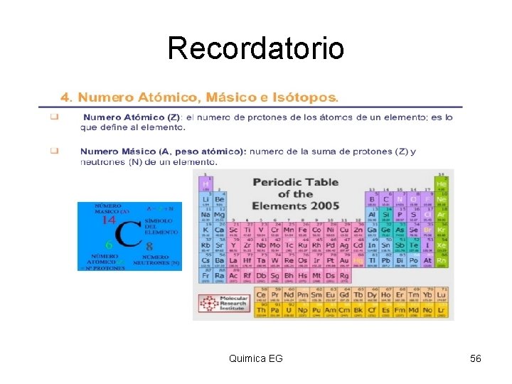 Recordatorio Química EG 56 