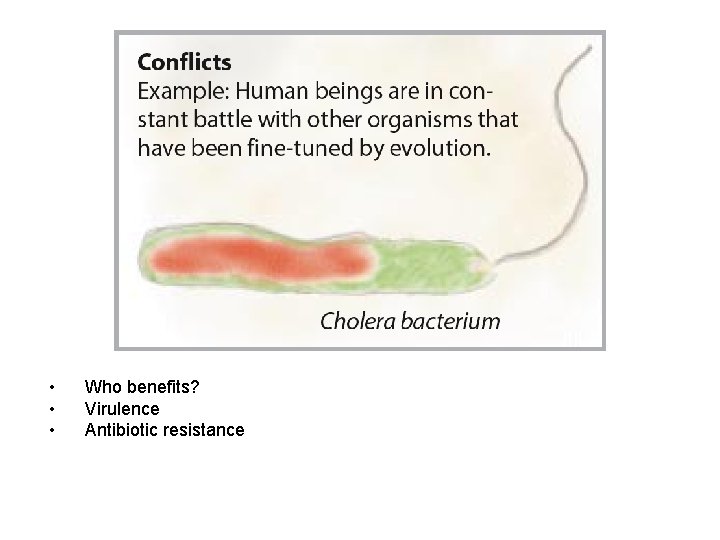  • • • Who benefits? Virulence Antibiotic resistance 