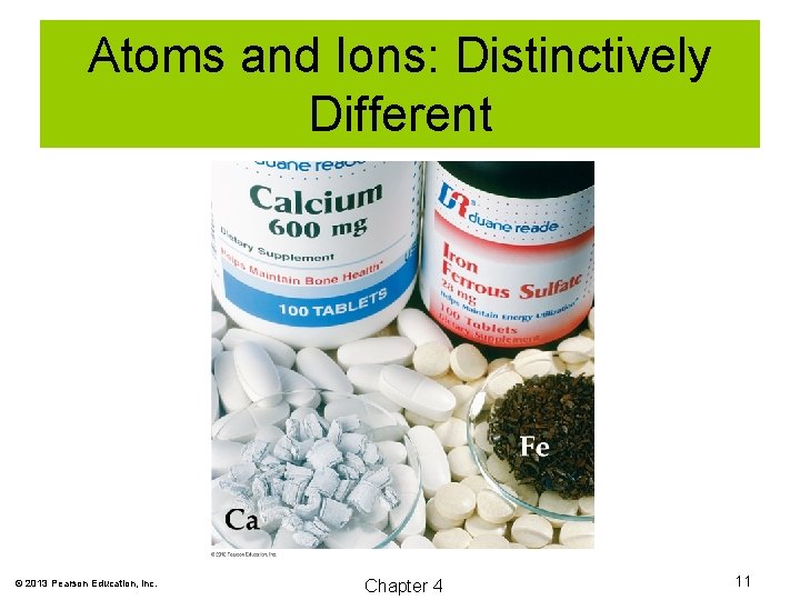 Atoms and Ions: Distinctively Different © 2013 Pearson Education, Inc. Chapter 4 11 
