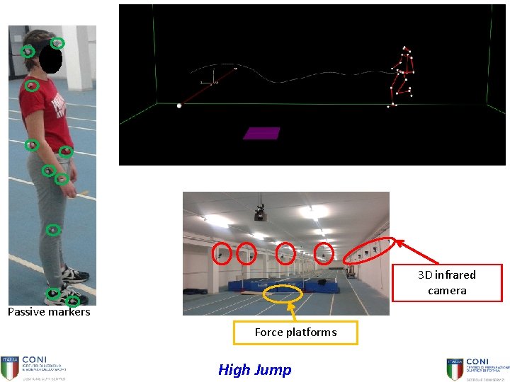 3 D infrared camera Passive markers Force platforms High Jump 