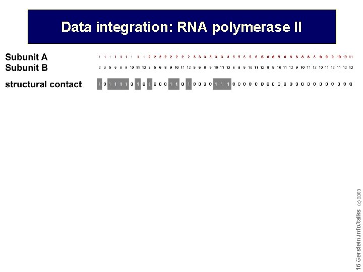 Do not reproduce without permission 1616 Gerstein. info/talks (c) 2003 Data integration: RNA polymerase