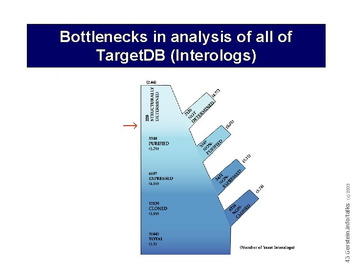 Do not reproduce without permission 4343 Gerstein. info/talks (c) 2003 Bottlenecks in analysis of