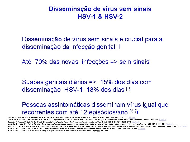 Disseminação de vírus sem sinais HSV-1 & HSV-2 Disseminação de vírus sem sinais é