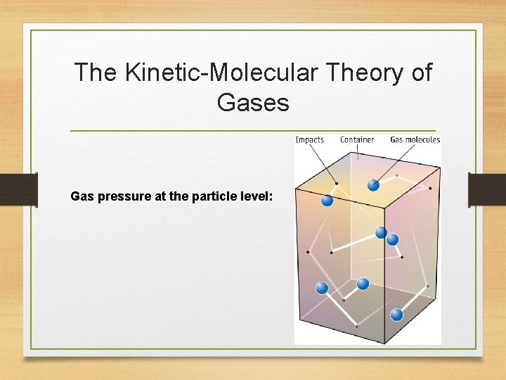 The Kinetic-Molecular Theory of Gases Gas pressure at the particle level: 