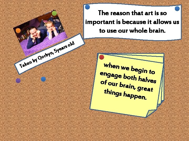 The reason that art is so important is because it allows us to use The reason that art is so important is because it allows us to use