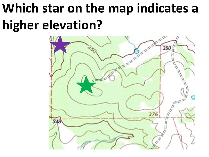 Which star on the map indicates a higher elevation? 