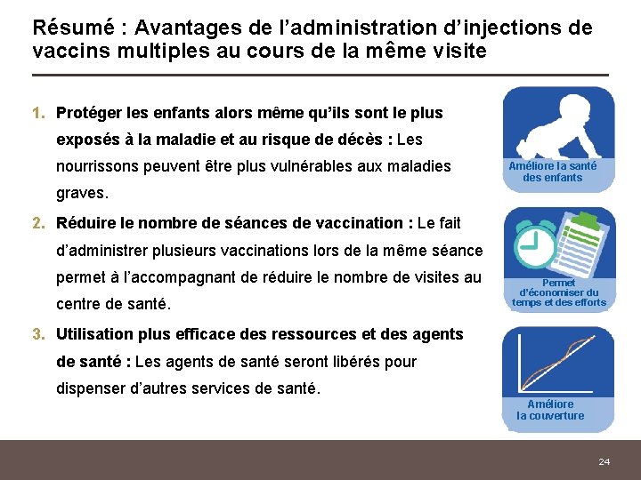 Résumé : Avantages de l’administration d’injections de vaccins multiples au cours de la même