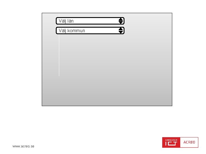 Välj län Välj kommun www. acreo. se 