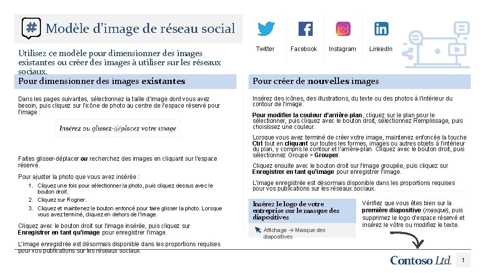 Modèle d’image de réseau social Utilisez ce modèle pour dimensionner des images existantes ou