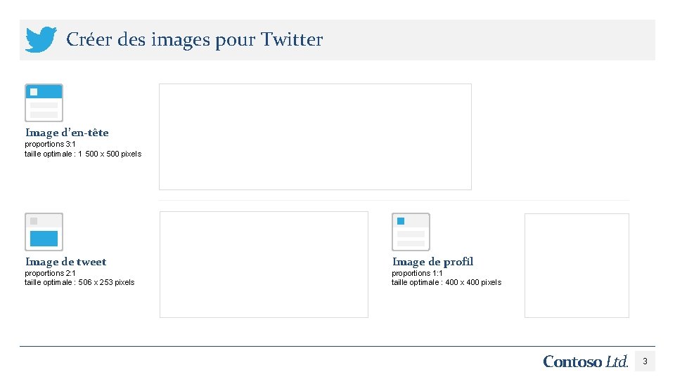 Créer des images pour Twitter Image d’en-tête proportions 3: 1 taille optimale : 1