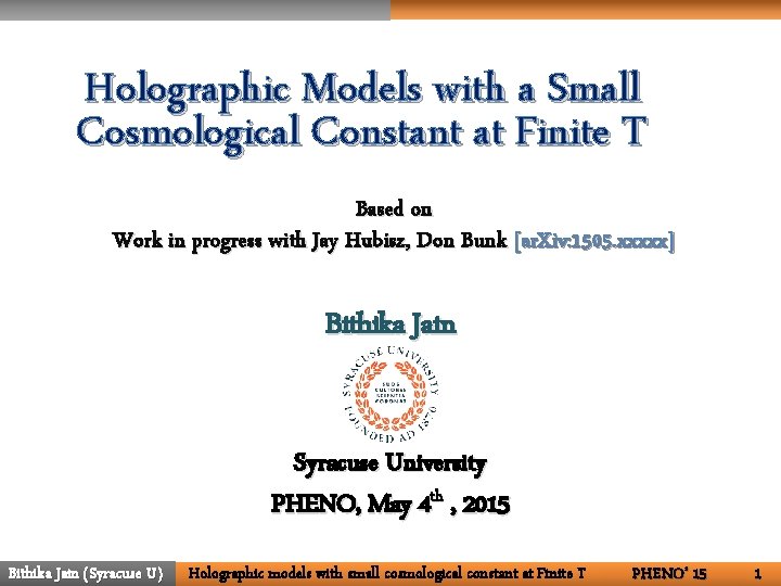 Holographic Models with a Small Cosmological Constant at Finite T Based on Work in