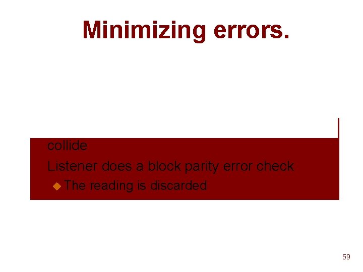 Minimizing errors. n n Interfering ultrasound causes RF signals to collide Listener does a