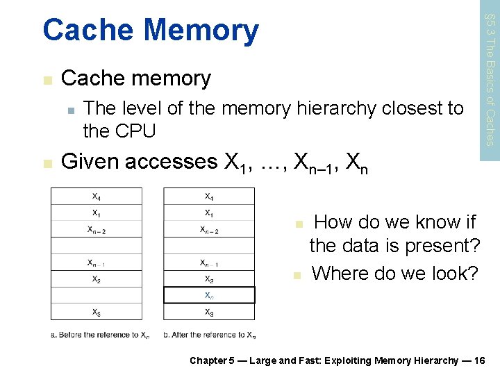 n Cache memory n n The level of the memory hierarchy closest to the