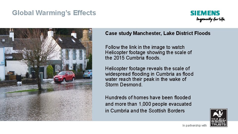 Global Warming’s Effects Case study Manchester, Lake District Floods Follow the link in the