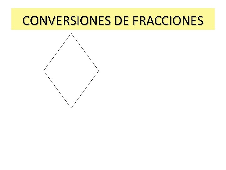 CONVERSIONES DE FRACCIONES 