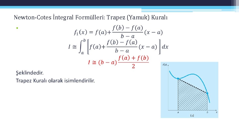 Newton-Cotes İntegral Formülleri: Trapez (Yamuk) Kuralı • 