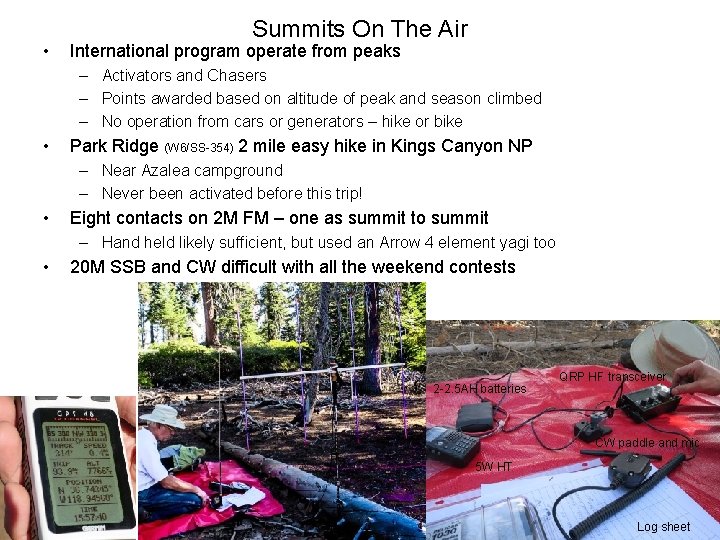  • Summits On The Air International program operate from peaks – Activators and