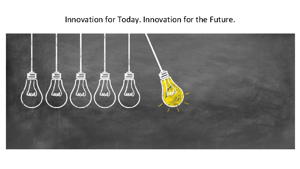Innovation for Today. Innovation for the Future. 