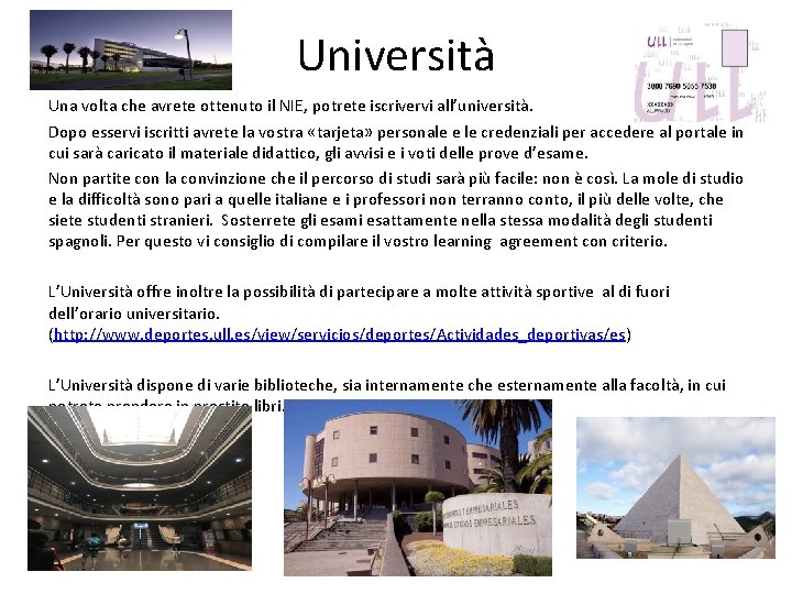 Università Una volta che avrete ottenuto il NIE, potrete iscrivervi all’università. Dopo esservi iscritti