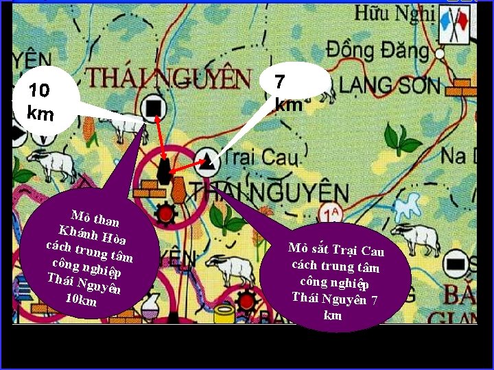 10 km Mỏ tha n Khánh cách tr Hòa ung tâm công ng h