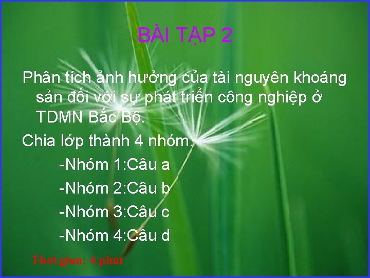 BÀI TẬP 2 Phân tích ảnh hưởng của tài nguyên khoáng sản đối với