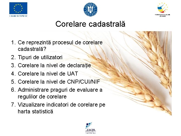 Corelare cadastrală 1. Ce reprezintă procesul de corelare cadastrală? 2. Tipuri de utilizatori 3.