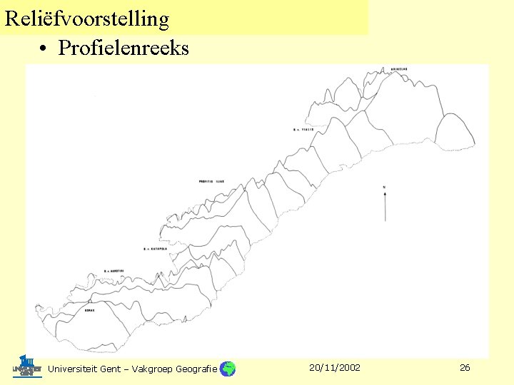 Reliëfvoorstelling • Profielenreeks Universiteit Gent – Vakgroep Geografie 20/11/2002 26 