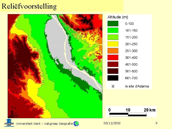 Reliëfvoorstelling Universiteit Gent – Vakgroep Geografie 20/11/2002 9 