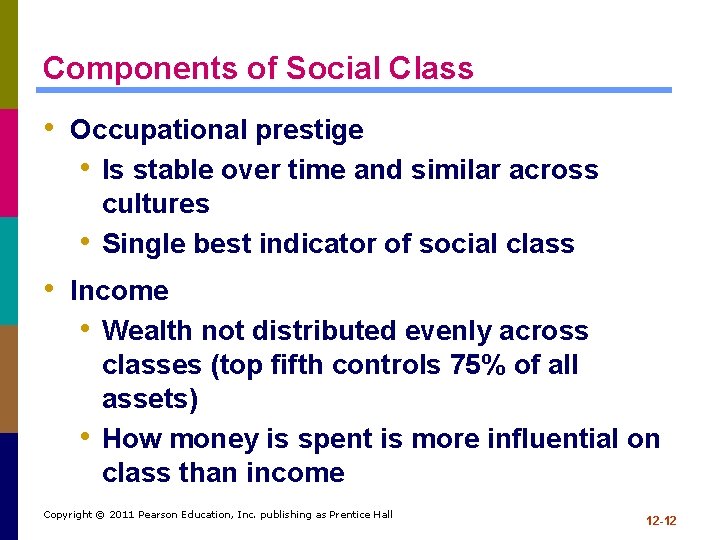 Chapter 12 Income and Social Class CONSUMER BEHAVIOR