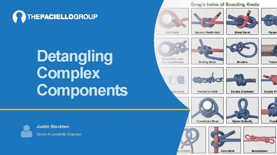 Detangling Complex Components Justin Stockton Senior Accessibility Engineer 