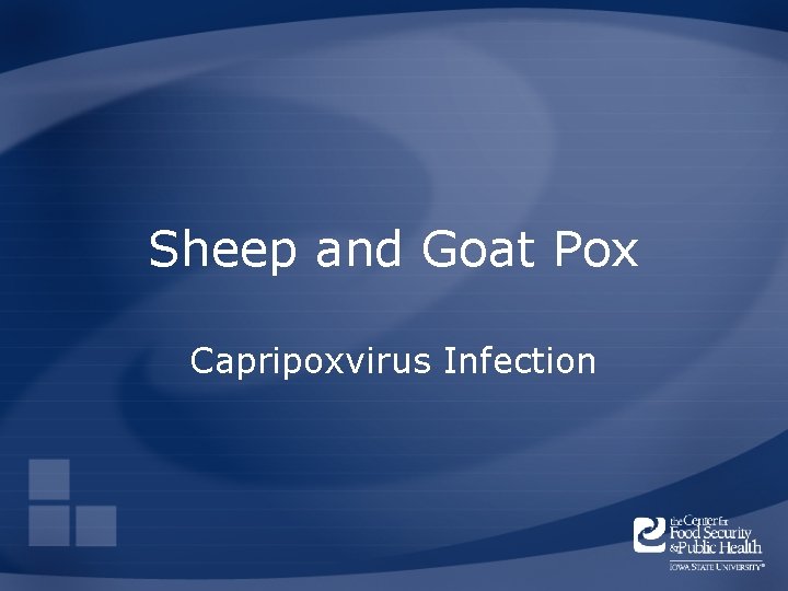 Sheep and Goat Pox Capripoxvirus Infection 