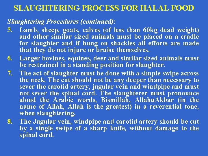 Halal Method MINISTRY OF AGRICULTURE AND RURAL DEVLOPMENT OF VIETNAM