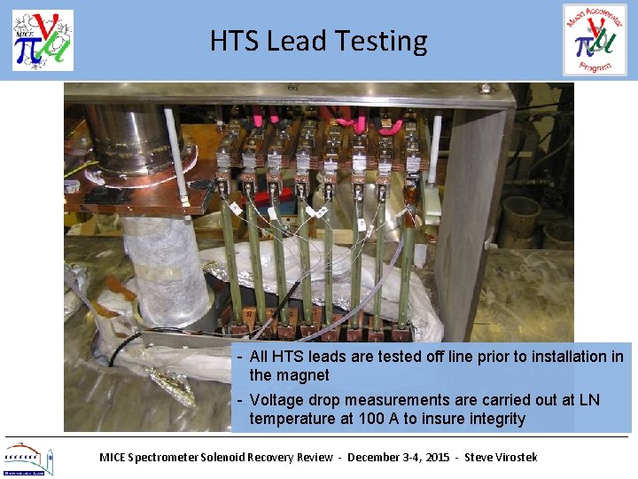 HTS Lead Testing - All HTS leads are tested off line prior to installation