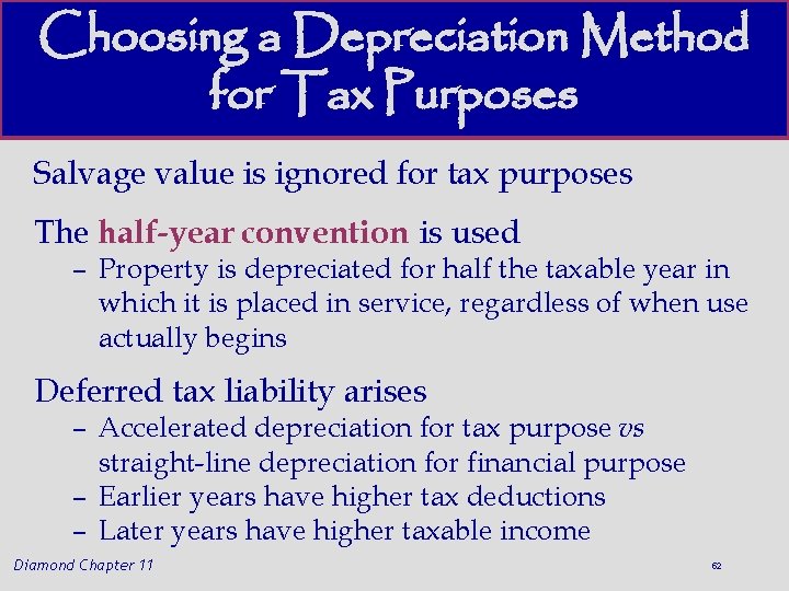 Choosing a Depreciation Method for Tax Purposes Salvage value is ignored for tax purposes