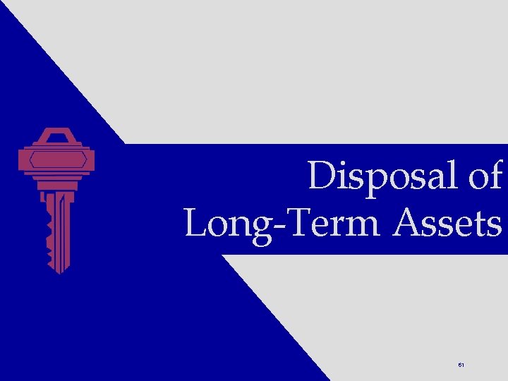 Disposal of Long-Term Assets Financial Accounting, 7 e Stice/Stice, 2006 © Thomson 61 