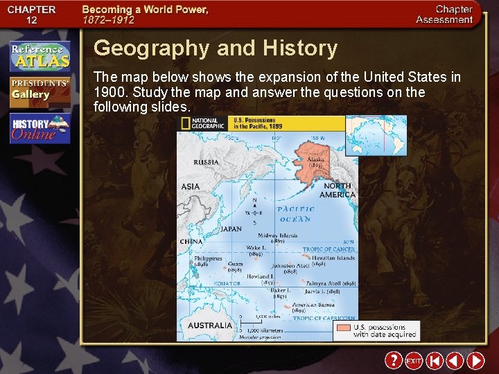 Geography and History The map below shows the expansion of the United States in