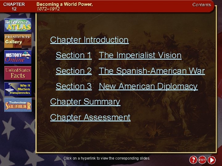 Chapter Introduction Section 1 The Imperialist Vision Section 2 The Spanish-American War Section 3