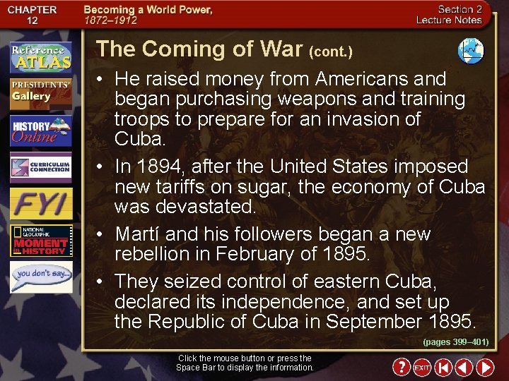 The Coming of War (cont. ) • He raised money from Americans and began
