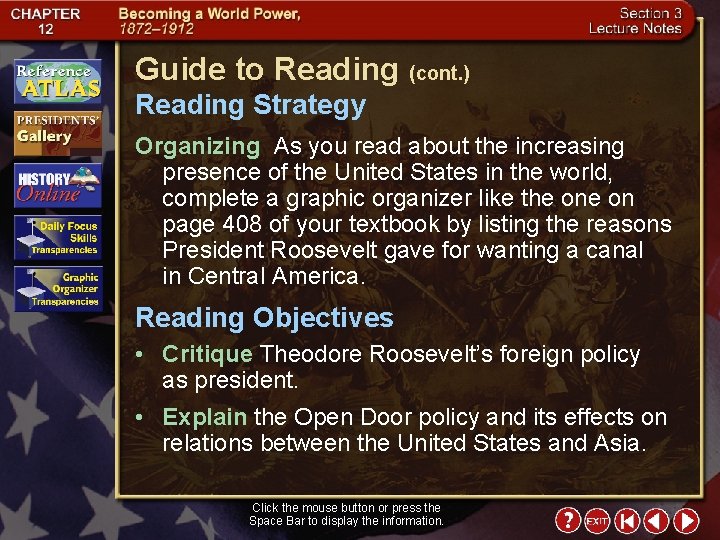 Guide to Reading (cont. ) Reading Strategy Organizing As you read about the increasing