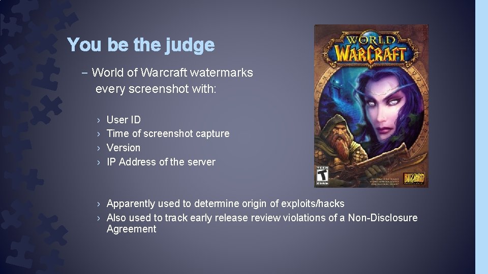 You be the judge – World of Warcraft watermarks every screenshot with: › › You be the judge – World of Warcraft watermarks every screenshot with: › ›