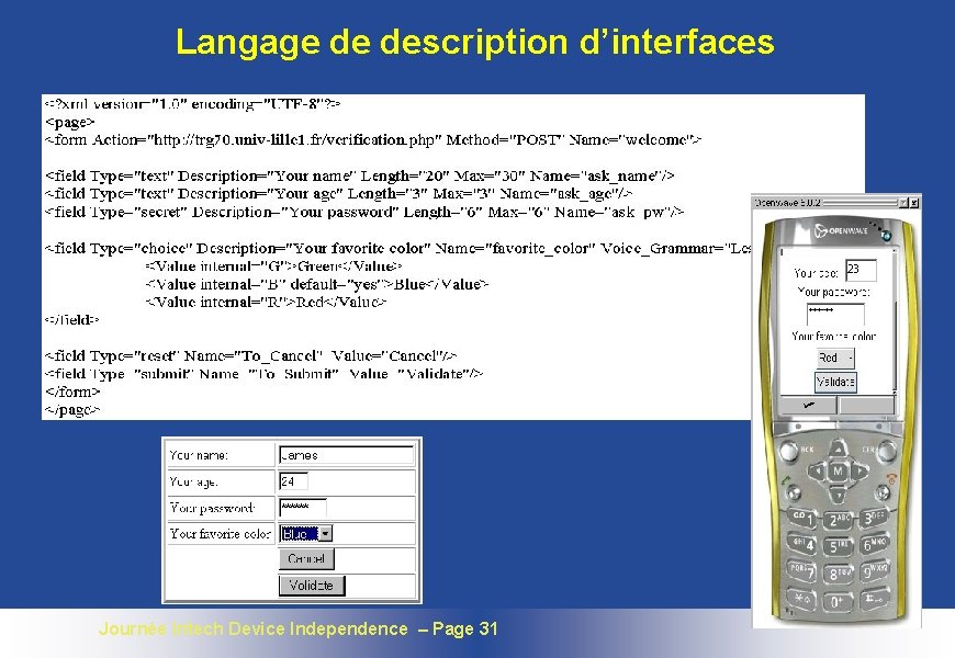 Langage de description d’interfaces Journée Intech Device Independence – Page 31 