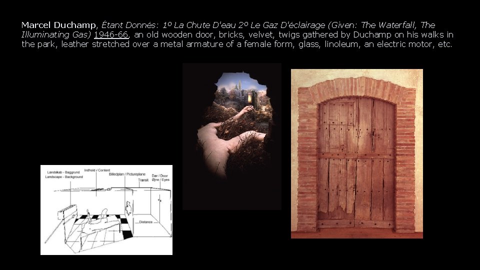 Marcel Duchamp, Étant Donnés: 1º La Chute D'eau 2º Le Gaz D'éclairage (Given: The