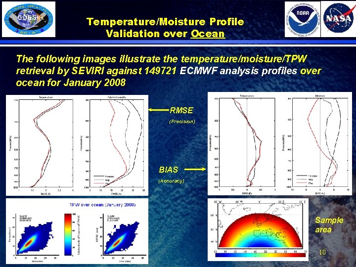 Temperature/Moisture Profile Validation over Ocean The following images illustrate the temperature/moisture/TPW retrieval by SEVIRI