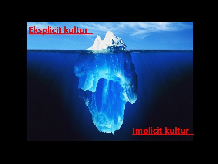 Eksplicit kultur Implicit kultur 