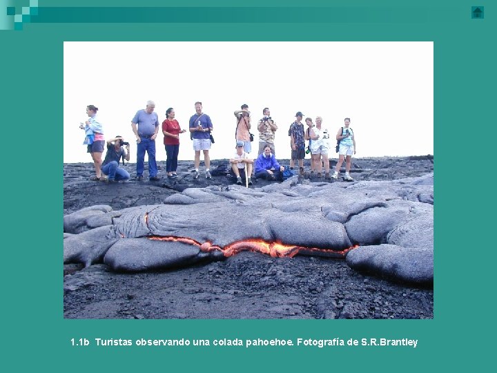 1. 1 b Turistas observando una colada pahoehoe. Fotografía de S. R. Brantley 