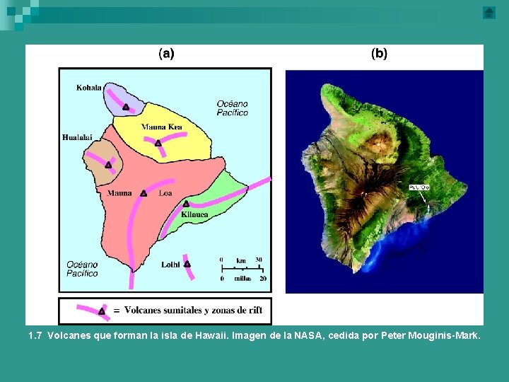 1. 7 Volcanes que forman la isla de Hawaii. Imagen de la NASA, cedida