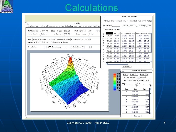 Calculations Copyright CSV 2009 March 2010 9 