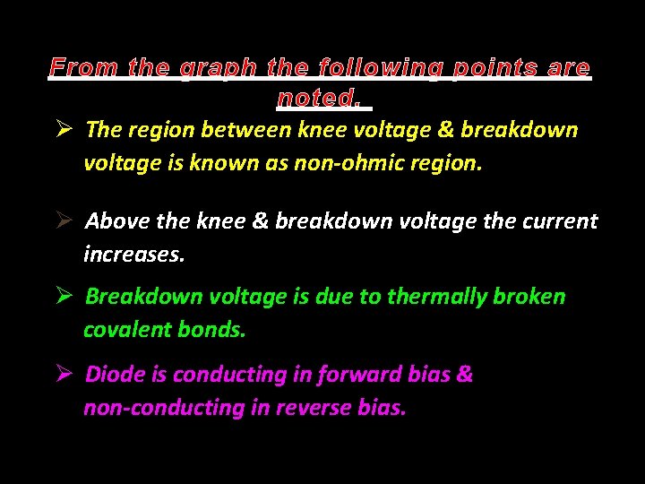 From the graph the following points are noted. Ø The region between knee voltage